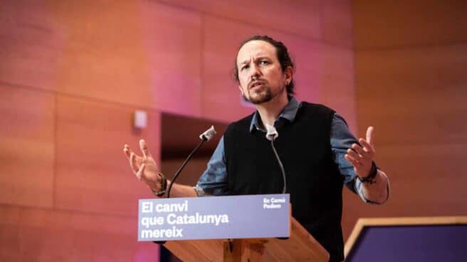 Elecciones Cataluña: Pablo Iglesias, en un mitin.