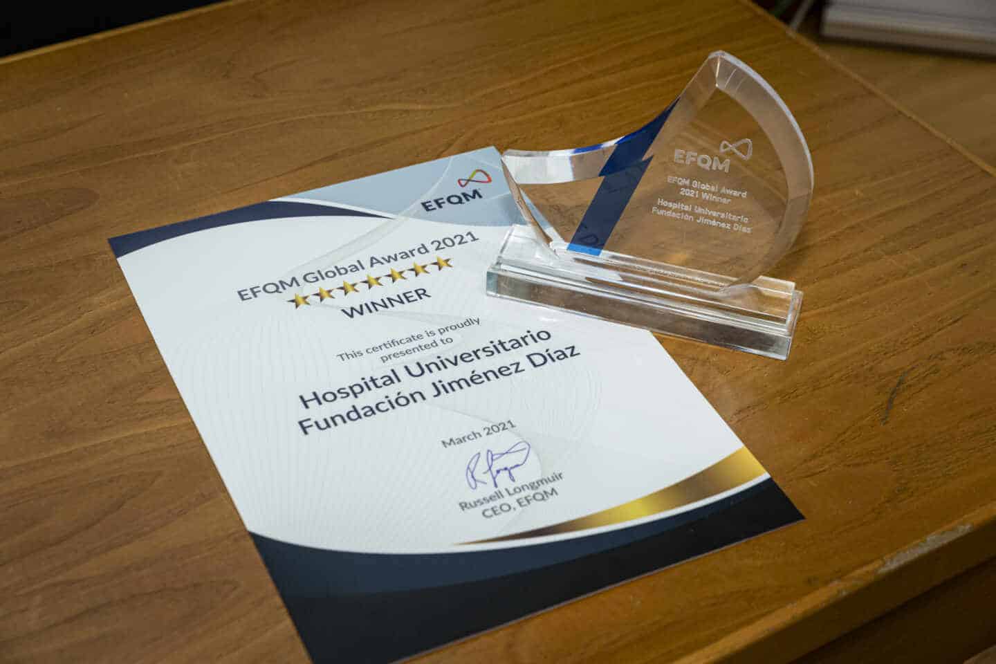 La Fundación Jiménez Díaz, primer hospital del mundo en recibir el EFQM Global Award.