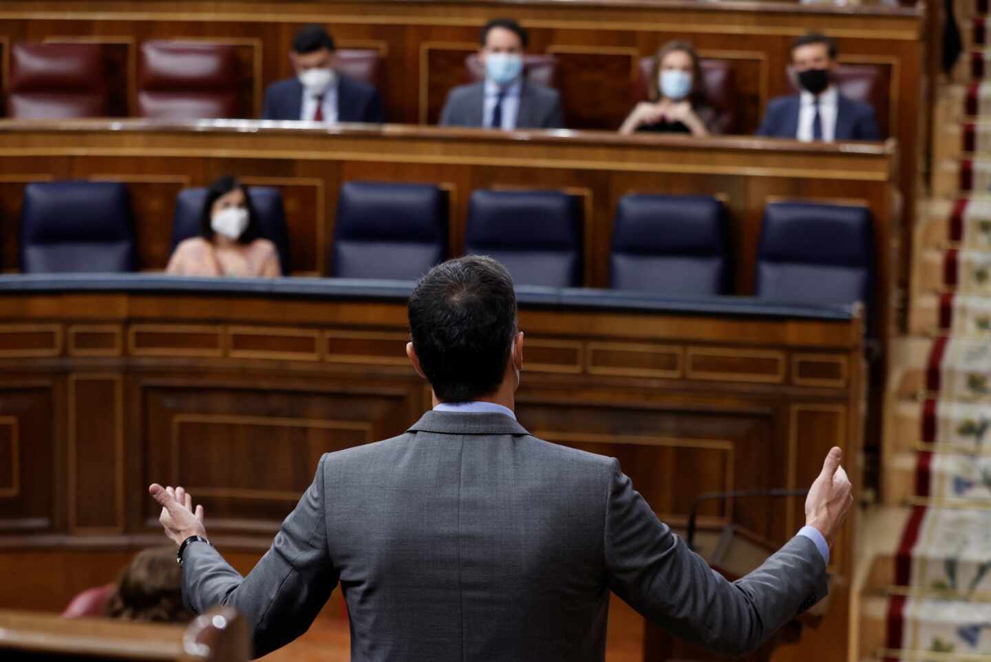 El presidente del Gobierno, Pedro Sánchez durante la sesión de control al Gobierno este miércoles en el Congreso.