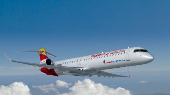 Uno de los aviones CRJ-1000 que integran la flota de Air Nostrum.