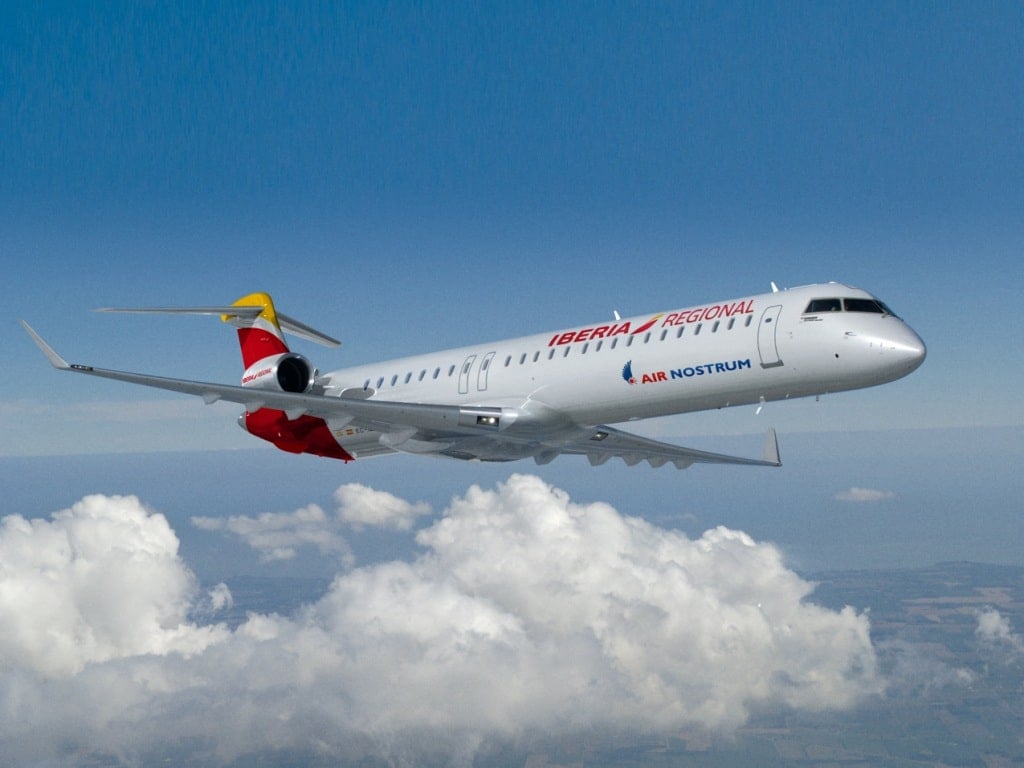 Uno de los aviones CRJ-1000 que integran la flota de Air Nostrum.