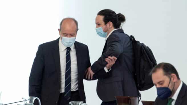 Juan Carlos Campo y Pablo Iglesias, en el Consejo de Ministros. Juan Carlos Campo y Pablo Iglesias, en el Consejo de Ministros.