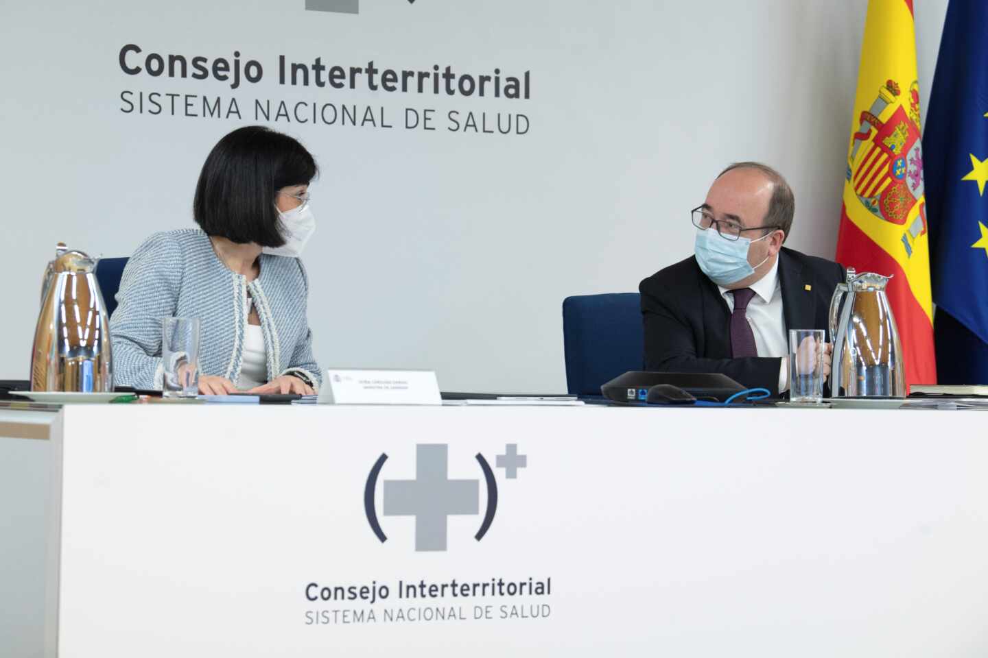 Carolina Darias y Miquel Iceta, en el Consejo Interterritorial.