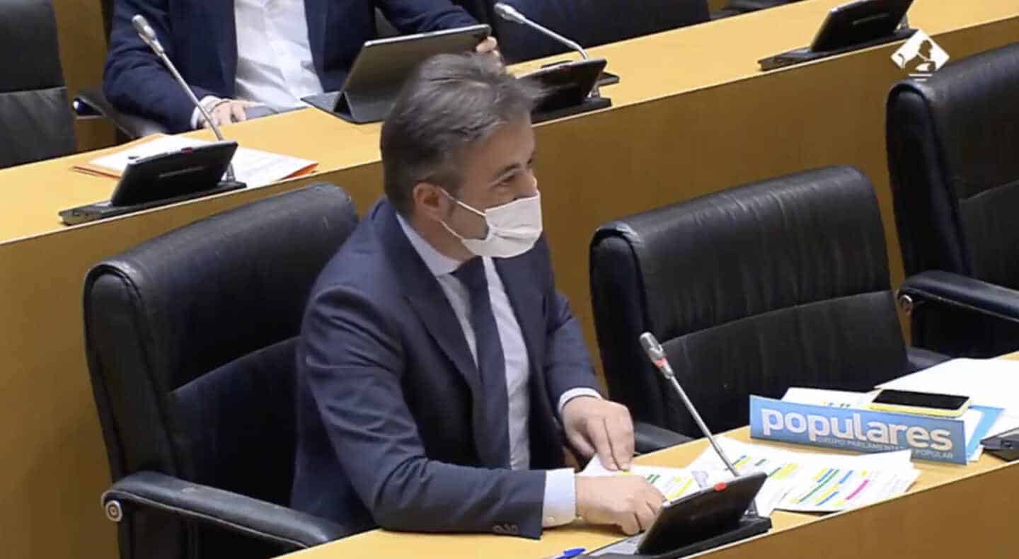 El diputado del PP Diego Movellán, durante su intervención en el Congreso