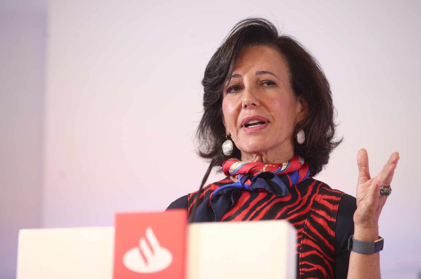 Ana Botín, presidenta del Banco Santander durante la presentación de resultados