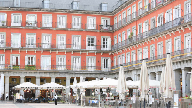 Terrazas de la Plaza Mayor de Madrid.