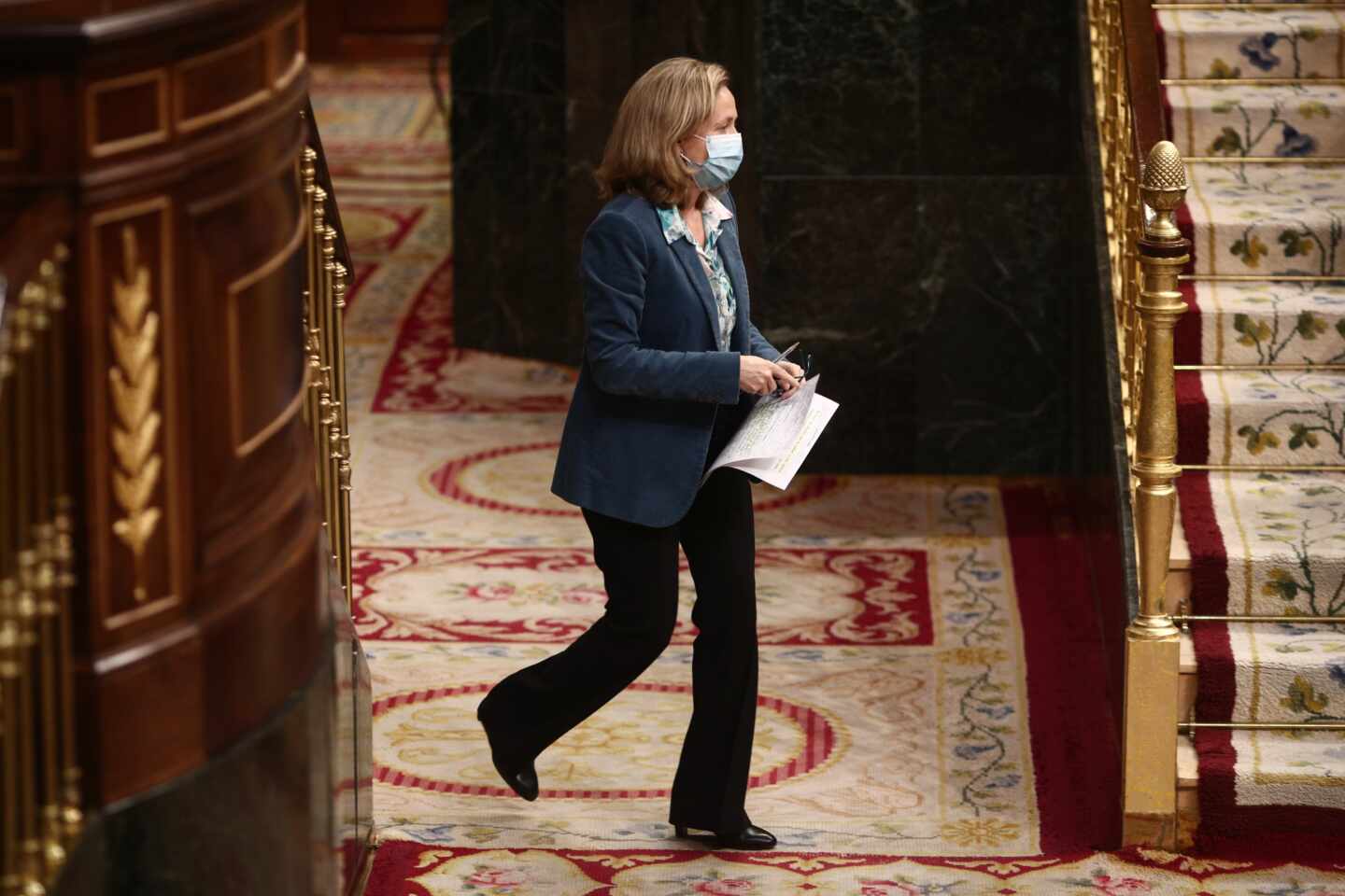 La vicepresidenta tercera y ministra de Asuntos Económicos y Transformación Digital, Nadia Calviño, en el Congreso