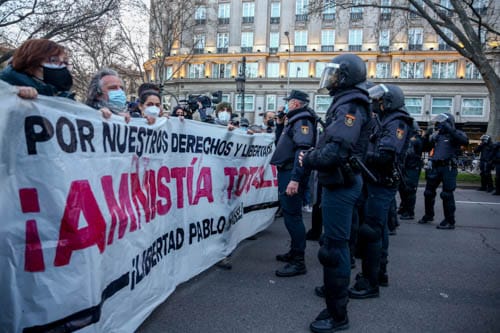 Manifestación no autorizada por la libertad de Pablo Hasel