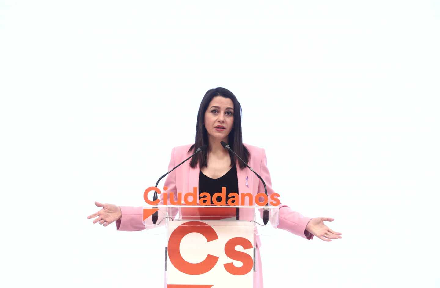 Inés Arrimadas, en la sede de Ciudadanos.