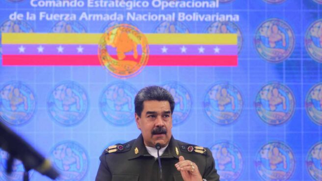 Nicolás Maduro, líder chavista, de militar, en un evento reciente