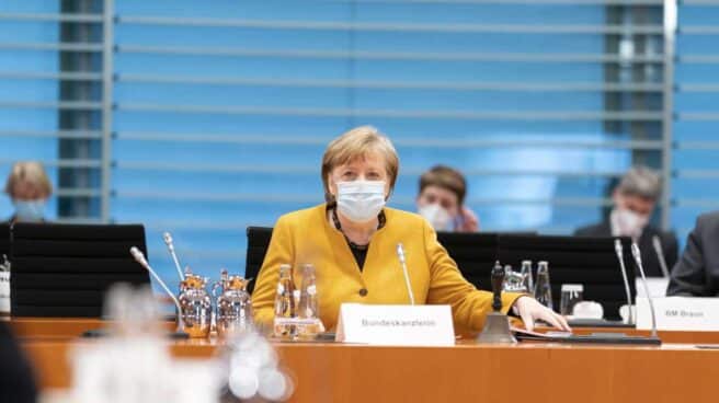 Angela Merkel, canciller alemana, en la reunión semanal con su gabinete