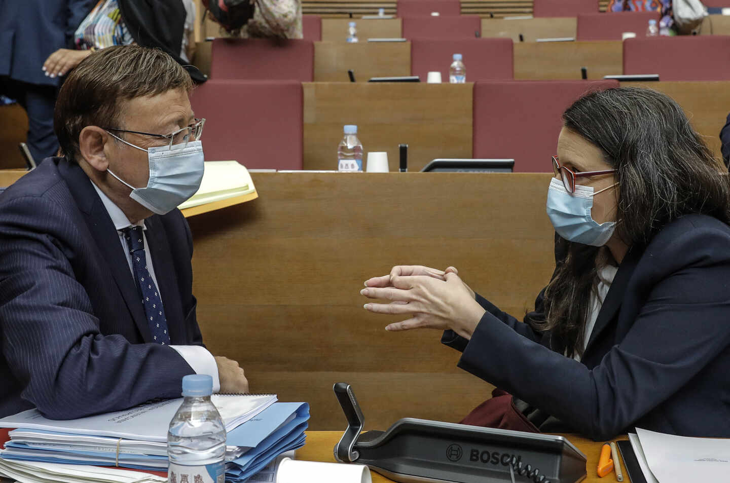 El presidente de la Generalitat valenciana, Ximo Puig, y la vicepresidenta Mónica Oltra.