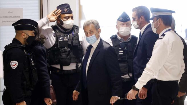 El expresidente Nicolas Sarkozy en su llegada a un tribunal de París
