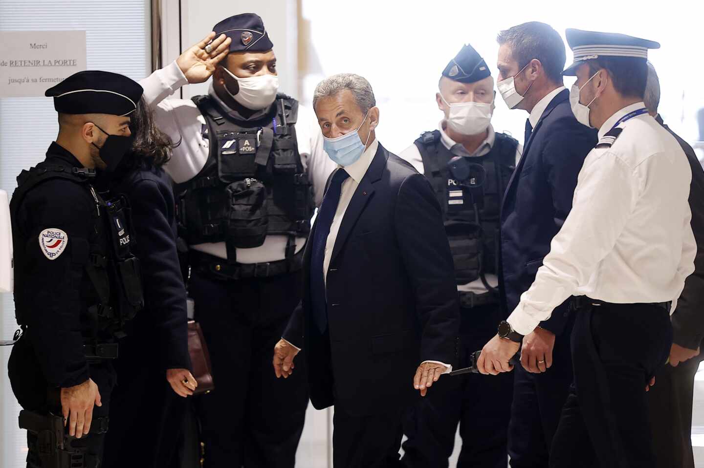 El expresidente Nicolas Sarkozy en su llegada a un tribunal de París