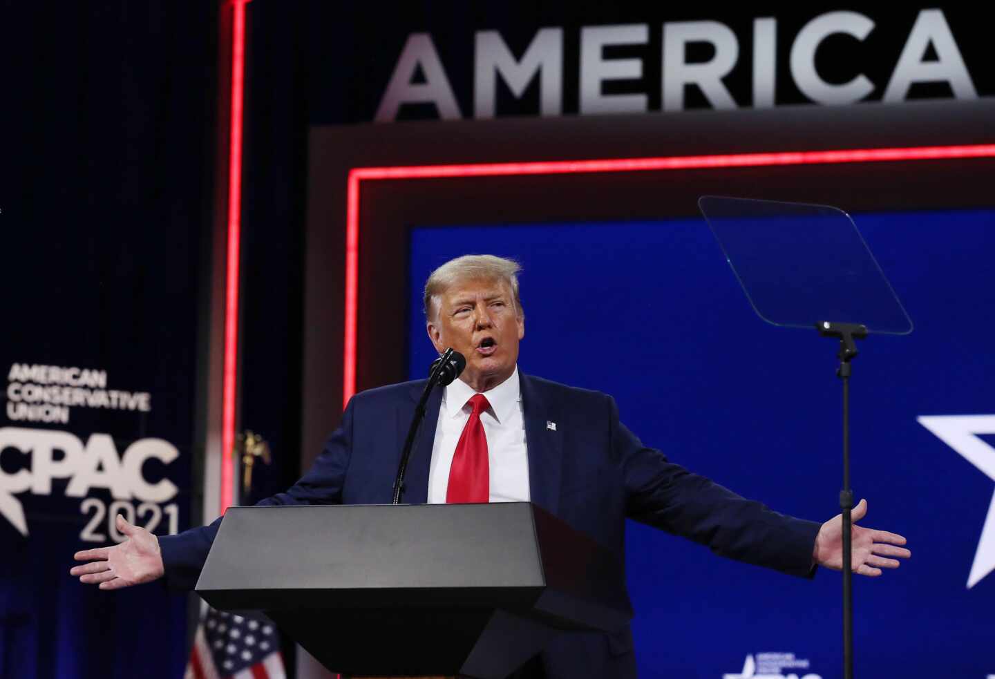 El ex presidente Donald Trump en la Conferencia Conservadora en Orlando