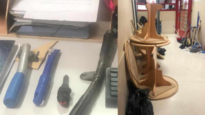 Armas con las que los presos de Palma II agredieron a los funcionarios de prisiones del Módulo.