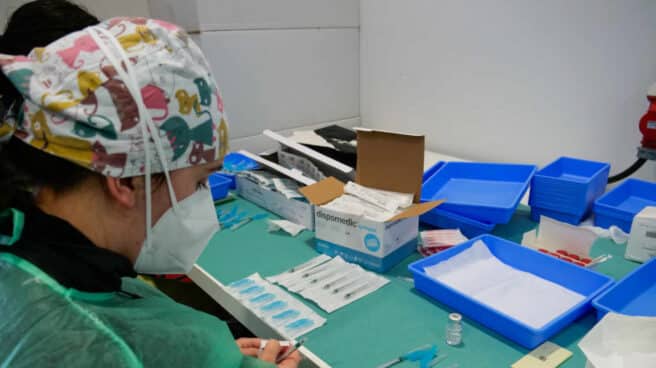 Vacunación en Santiago de Compostela (Galicia).