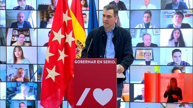 El presidente del Gobierno, Pedro Sánchez, en el acto electoral de este sábado.
