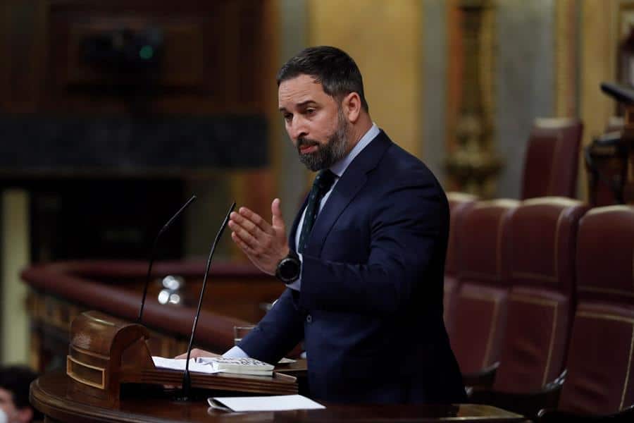 Santiago Abascal, durante una sesión de control al Gobierno.