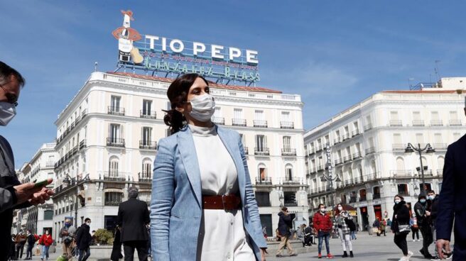 Isabel Díaz Ayuso, en la Puerta del Sol.