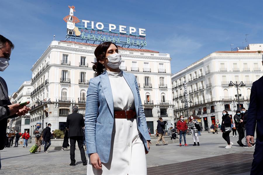 Isabel Díaz Ayuso, en la Puerta del Sol.