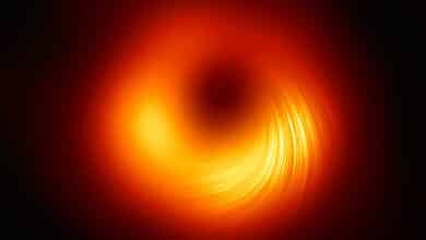 Observan por primera vez los campos magnéticos de un agujero negro