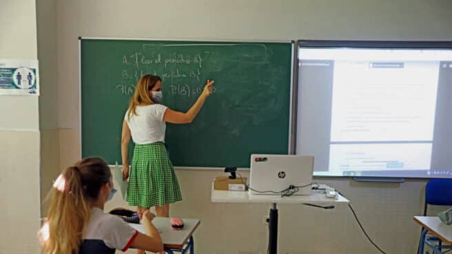 Clase de matemáticas en un centro de Madrid.