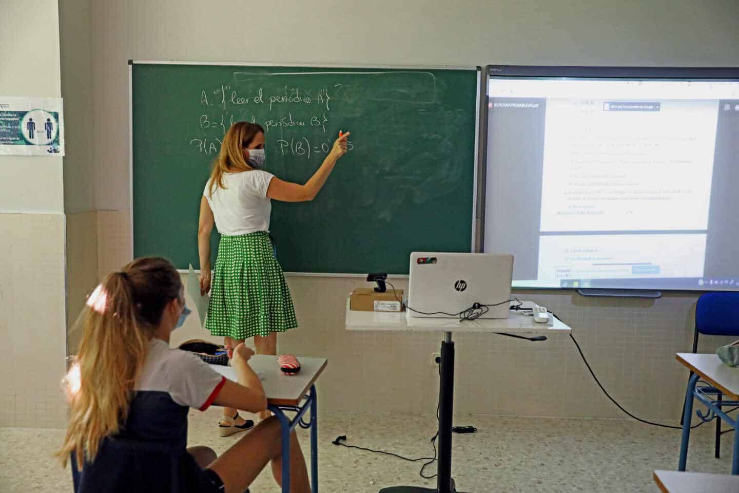 Clase de matemáticas en un centro de Madrid.