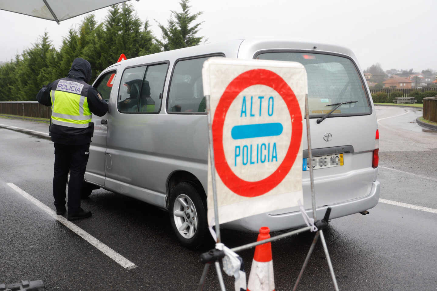 Control policial en Pontevedra.