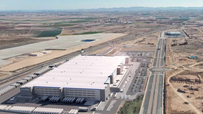 Imagen aérea del centro logístico de Amazon en Murcia