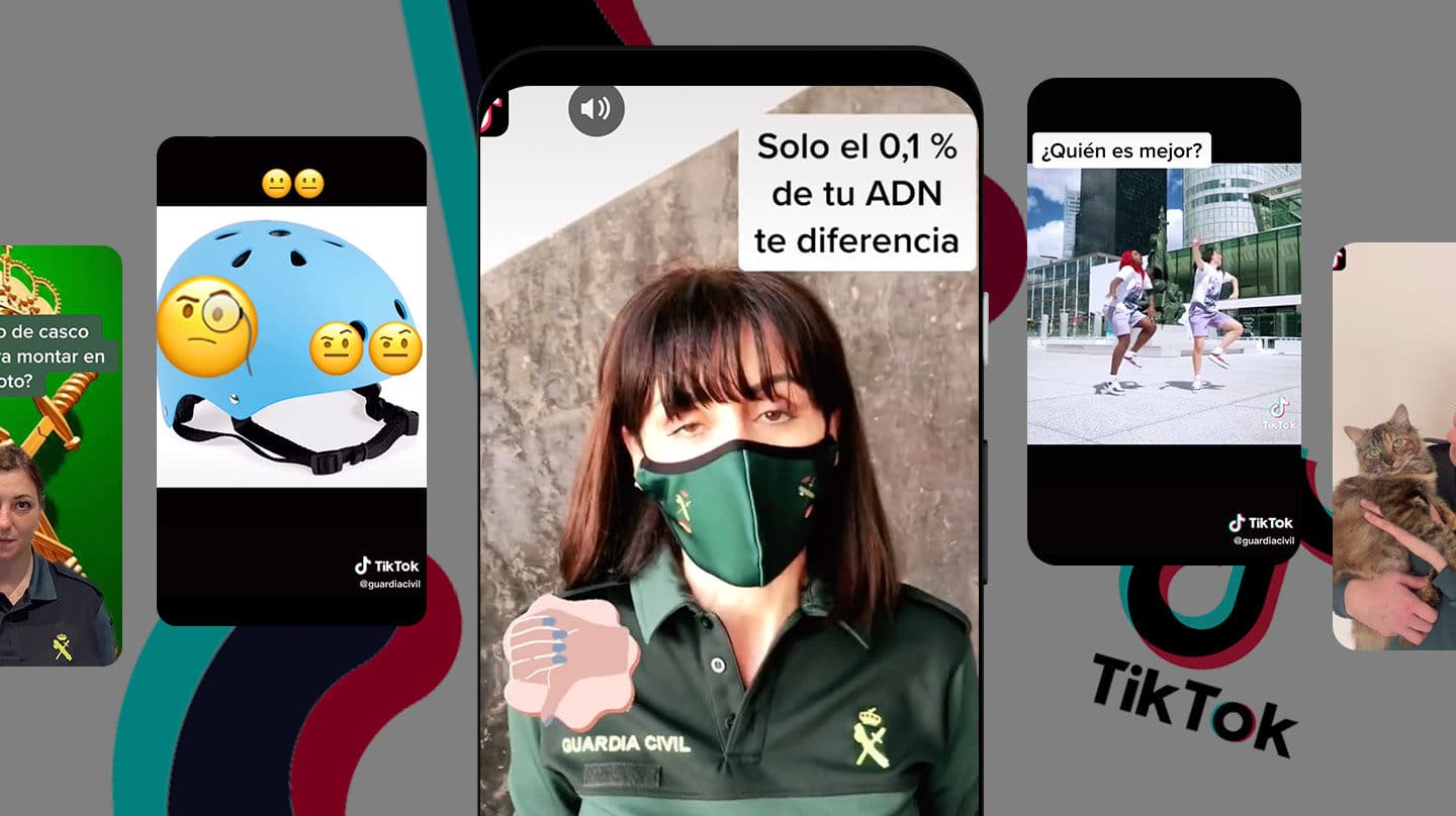 Imagen de algunas capturas de los videos de la Guardia Civil en TokTok