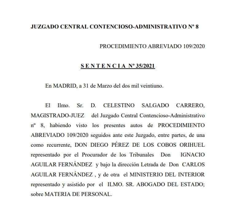 DOCUMENTO | Las 72 páginas en las que el juez argumenta que el cese de Pérez de los Cobos fue "ilegal"