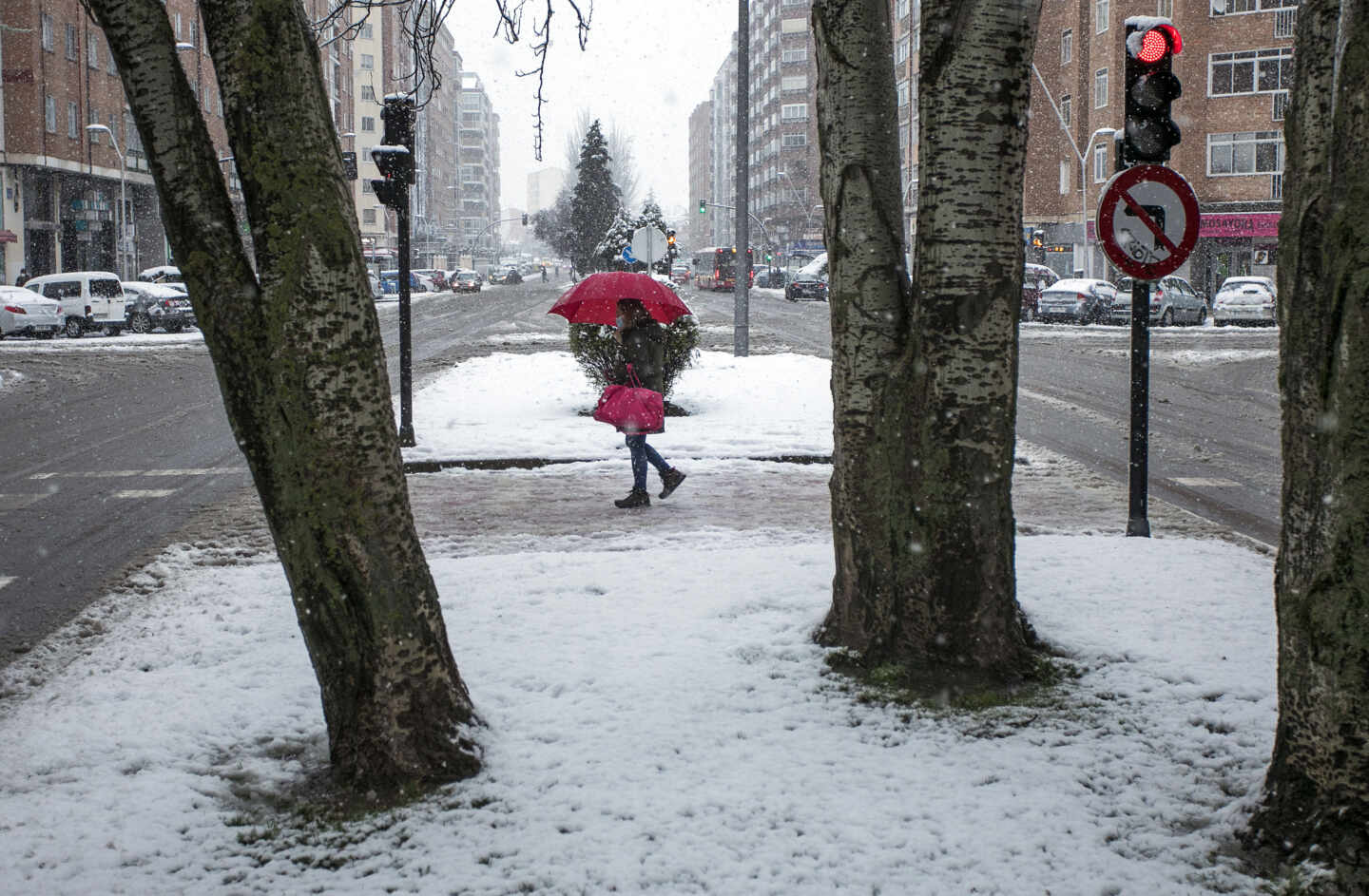 Temporal de nieve en Burgos.