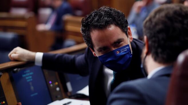 Teodoro García Egea y Pablo Casado, en el Congreso de los Diputados. Teodoro García Egea y Pablo Casado, en el Congreso de los Diputados.