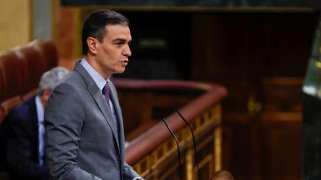 El presidente del Gobierno, Pedro Sánchez, durante la sesión de este miércoles en el Congreso.