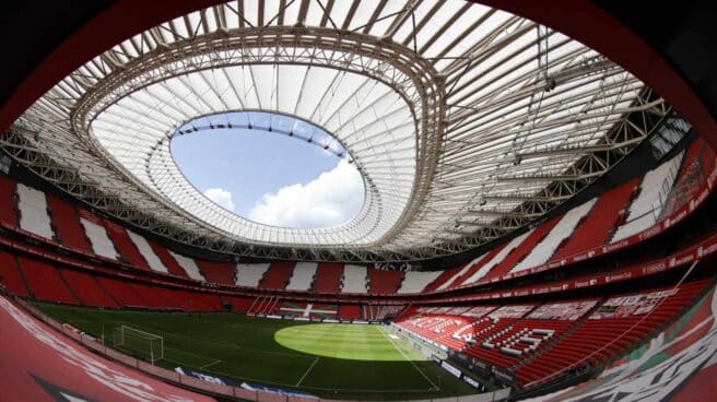 Interior del estadio de San Mamés en Bilbao.