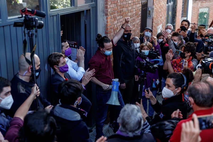 Pablo Iglesias, en un mitin en Tetuán.