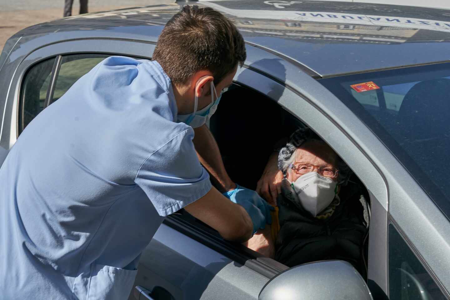 Vacunación en Vitoria (Álava).