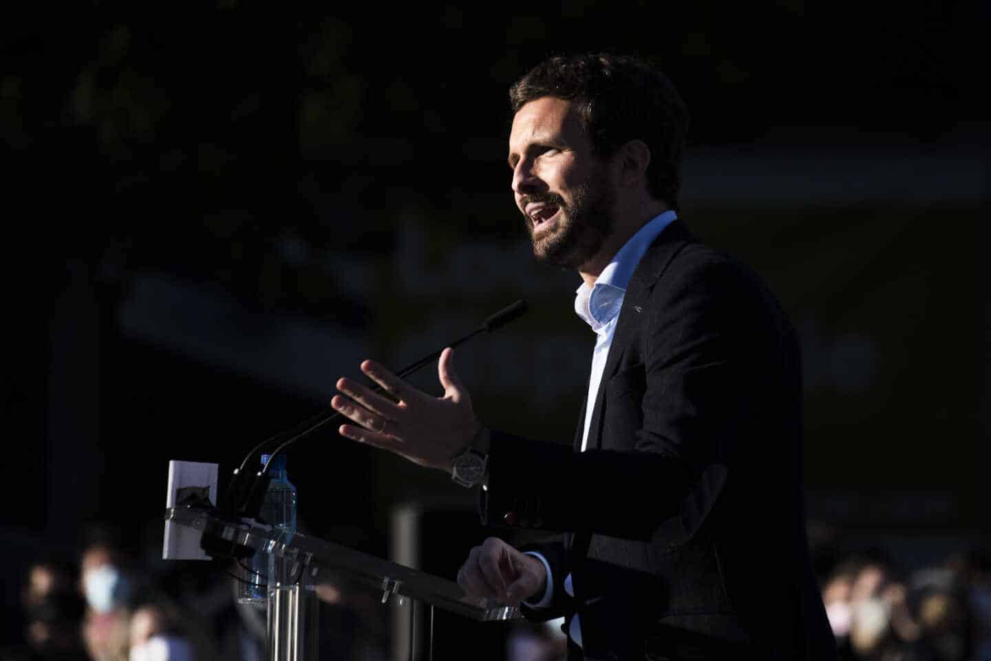 Pablo Casado, en el mitin de arranque de campaña del PP para el 4-M.