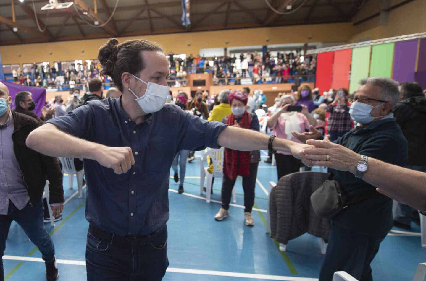 Iglesias este martes en un acto electoral en Getafe