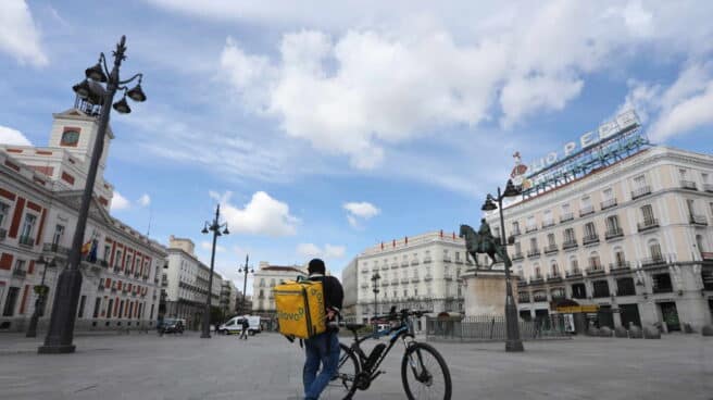 Un repartidor de Glovo en Madrid.