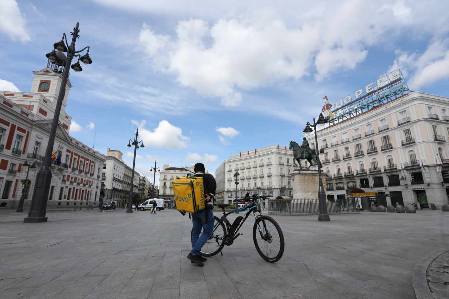 Un repartidor de Glovo en Madrid.