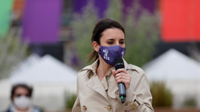 Irene Montero, en un acto preelectoral de Podemos para el 4-M.