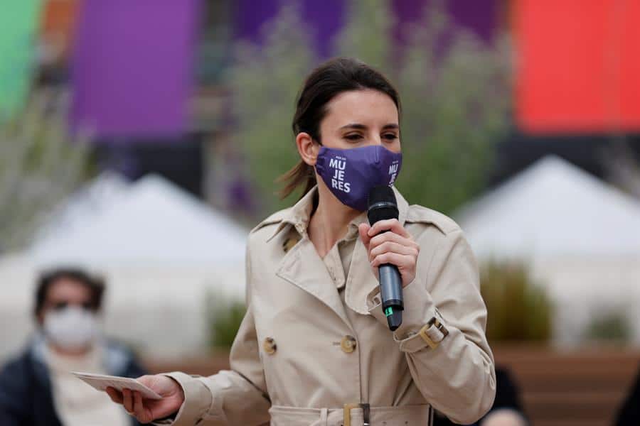 Irene Montero, en un acto preelectoral de Podemos para el 4-M.