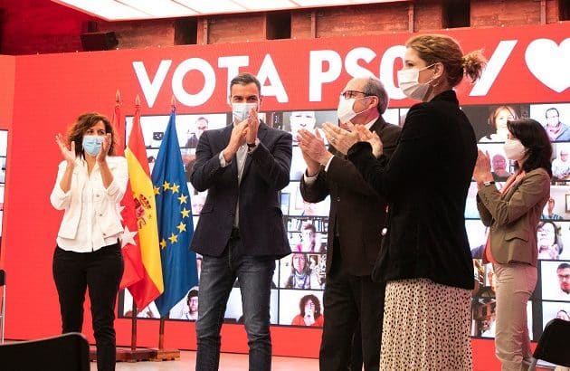 Sánchez y Gabilondo, en el acto electoral de Ferraz para el 4-M.