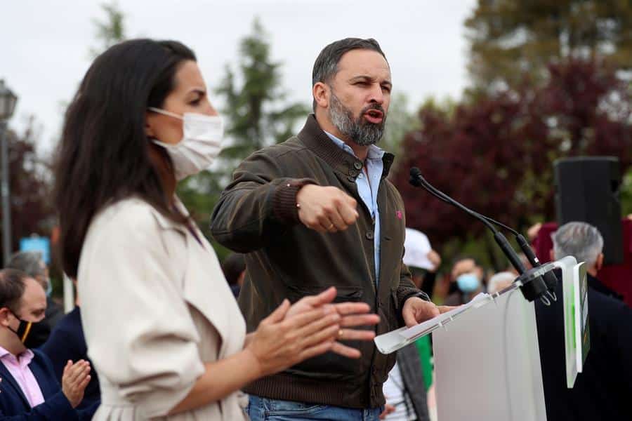 Santiago Abascal y Rocío Monasterio, este jueves en Vicálvaro.