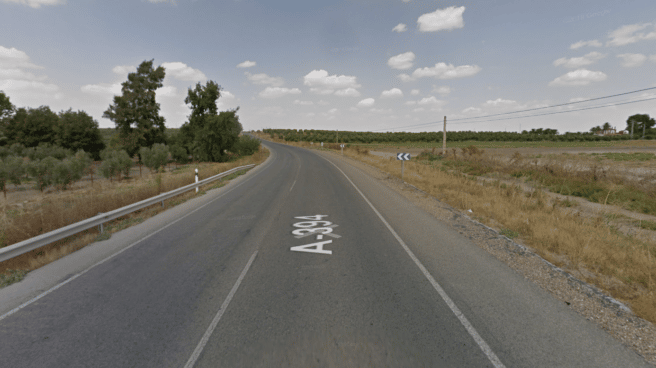 Tramo de la carretera A-394, en la que se produjo el accidente mortal