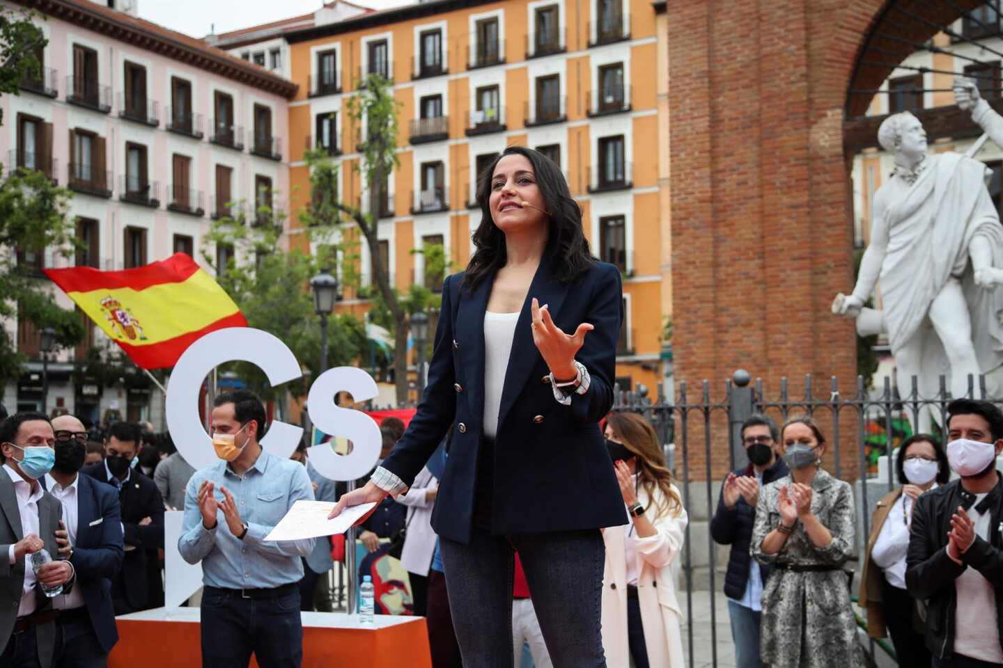 Inés Arrimadas, en un mitin de Ciudadanos en la Plaza del 2 de Mayo.