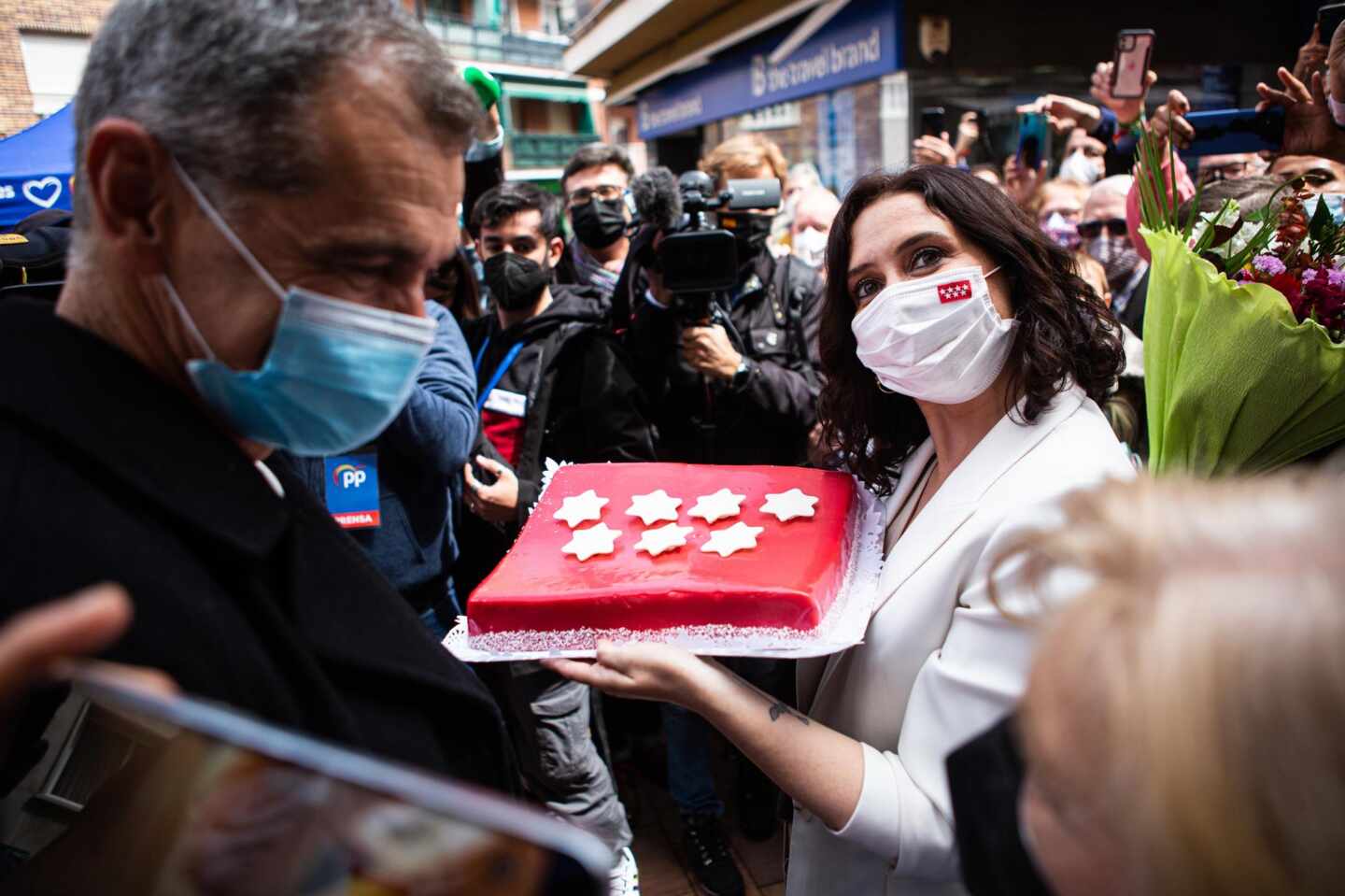 Isabel Díaz Ayuso, este martes durante un acto del PP en Leganés.