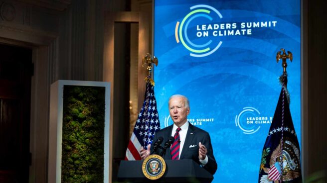 oe Biden durante su intervención en la cumbre de líderes mundiales sobre cambio climático.